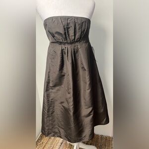 J. Crew 100% Silk Chocolate Brown Strapless Cocktail Dress Size 4 NWT